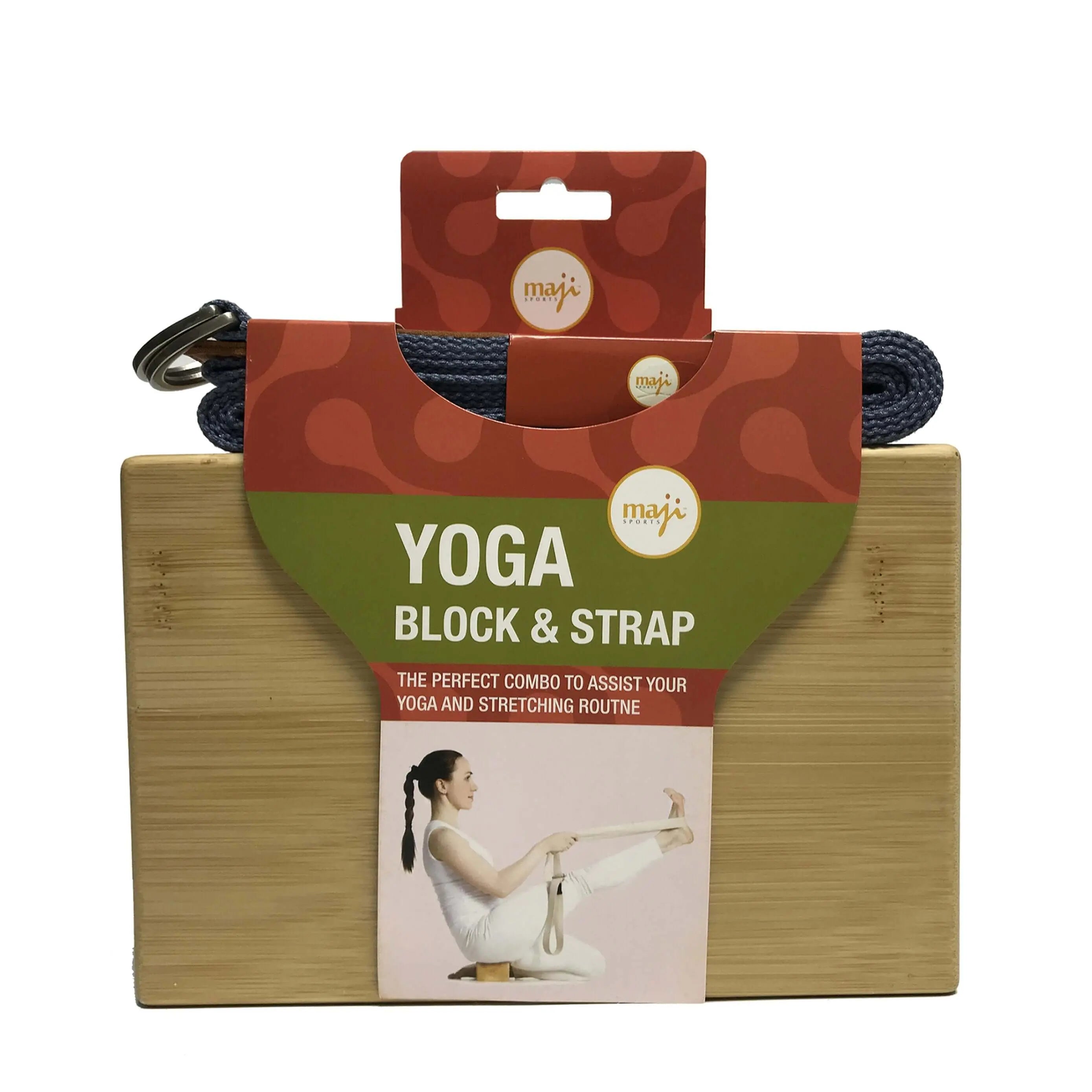Bamboo Yoga Block & Strap Combo Black Lavender