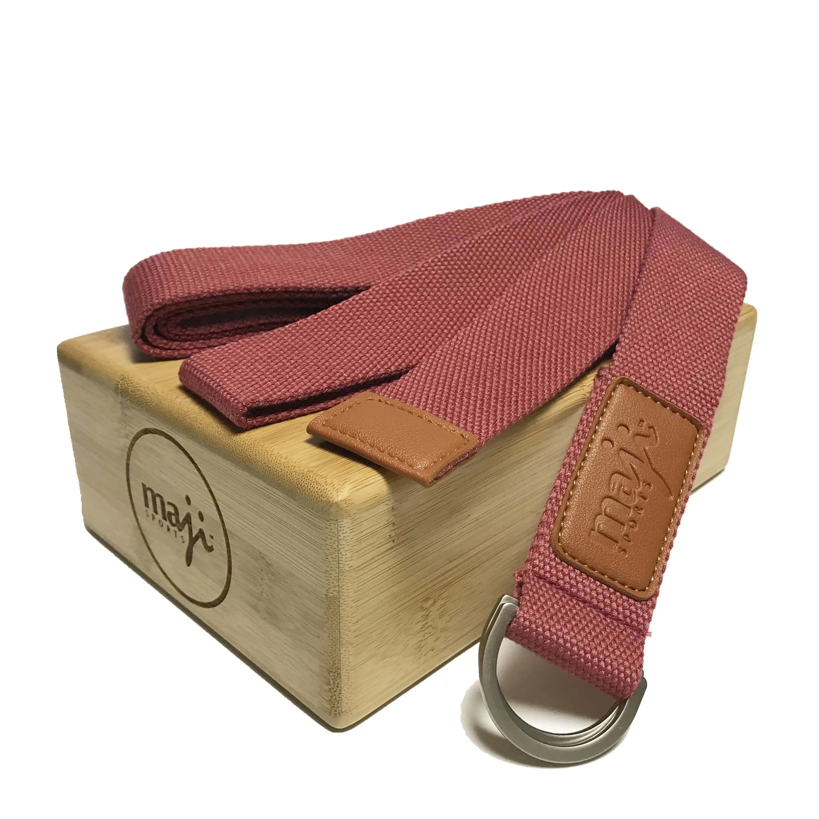 Bamboo Yoga Block & Strap Combo Black Lavender