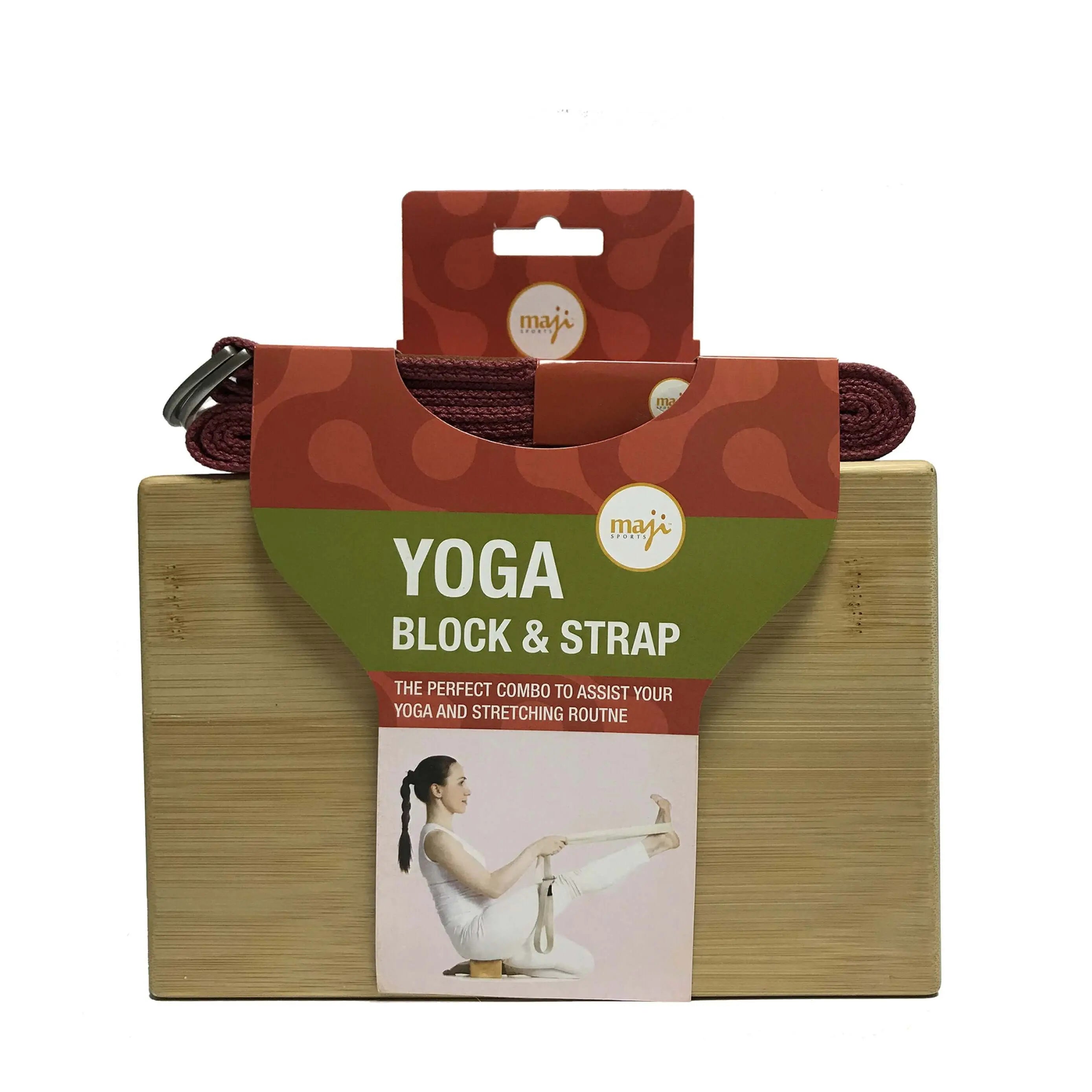 Bamboo Yoga Block & Strap Combo Black Lavender