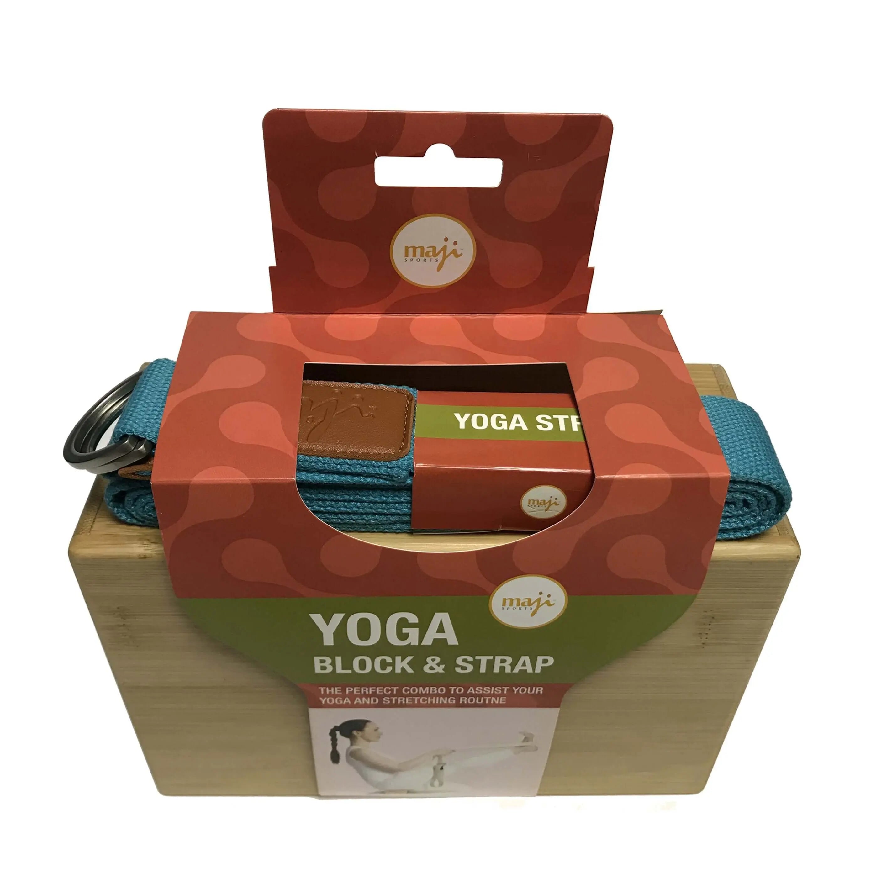 Bamboo Yoga Block & Strap Combo Black Lavender