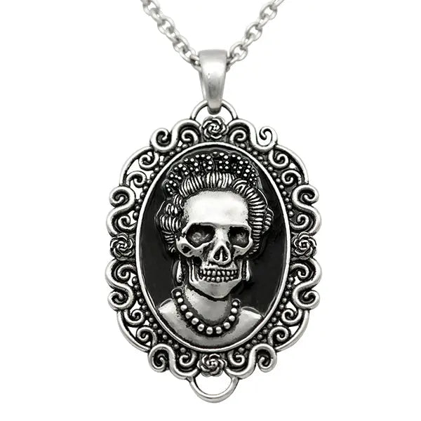 Skull Queen Cameo Necklace Blue Asteria