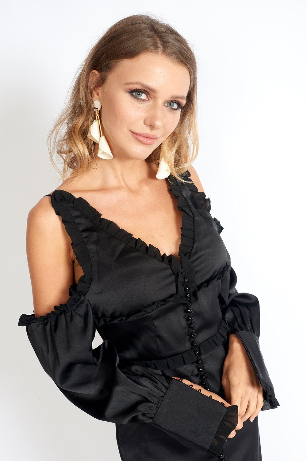 Night At The Museum Black Satin Dress Azure Thanatos