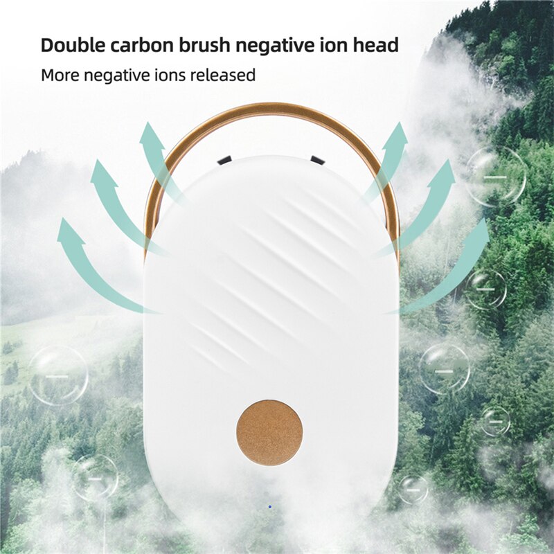 Mini lanyard Portable Air Purifier Cleaner Negative Ion USB Mini Home Maroon Asteria