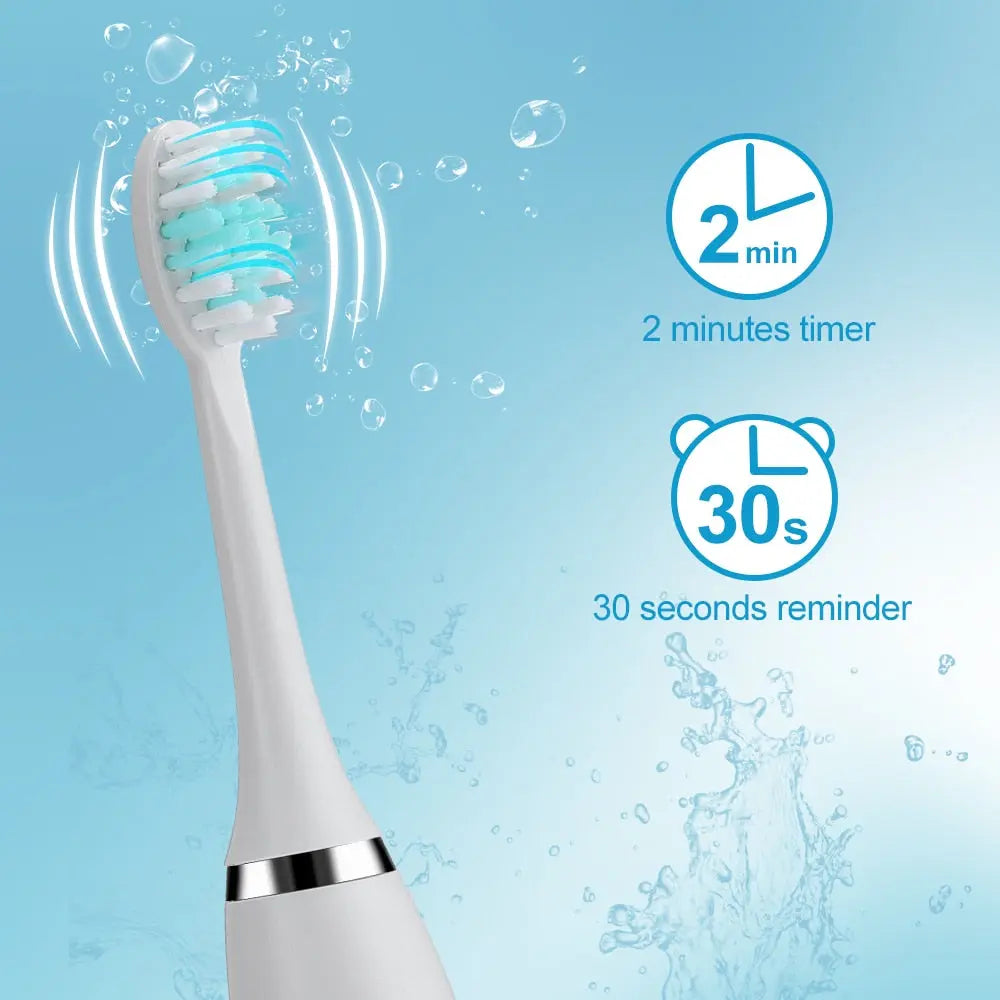 Electric Toothbrush Sonic Tooth Brush for Adult Brush 5 Heads USB Maroon Asteria