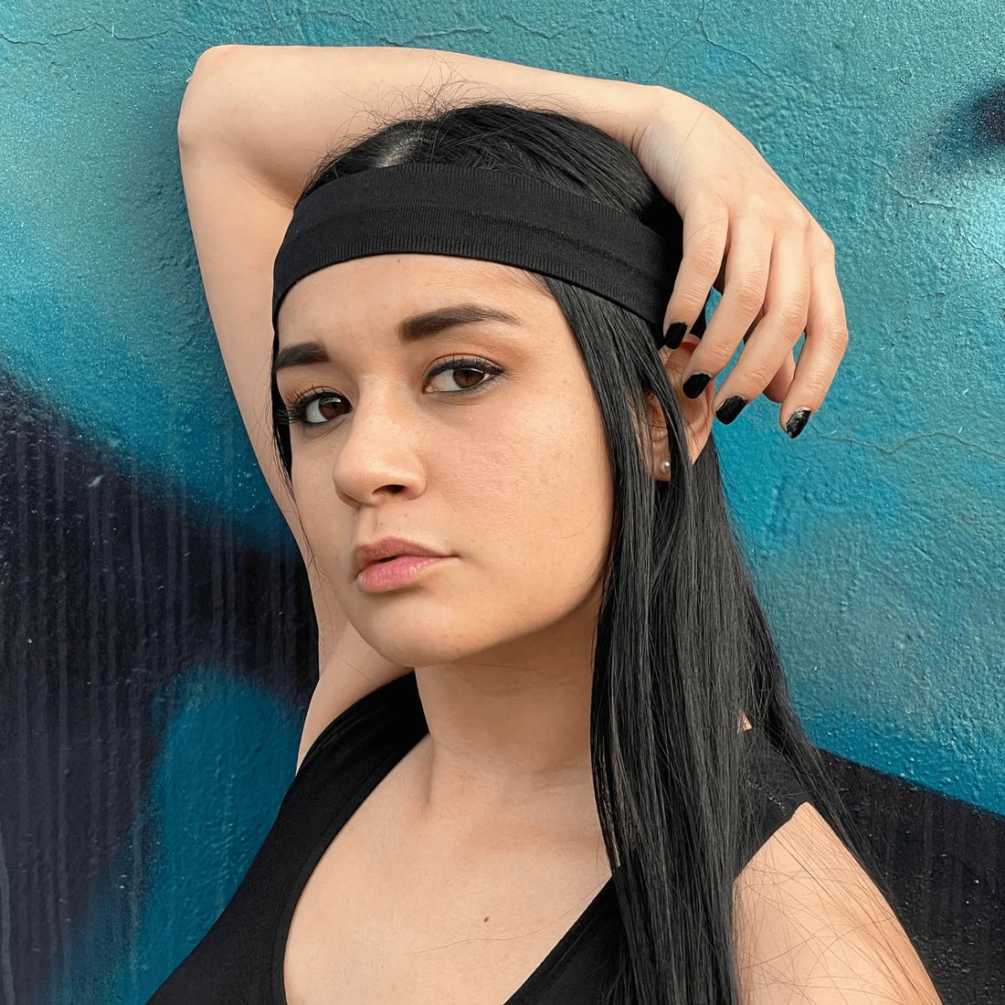 The Runner Sweat-Wicking Headband Black Lavender