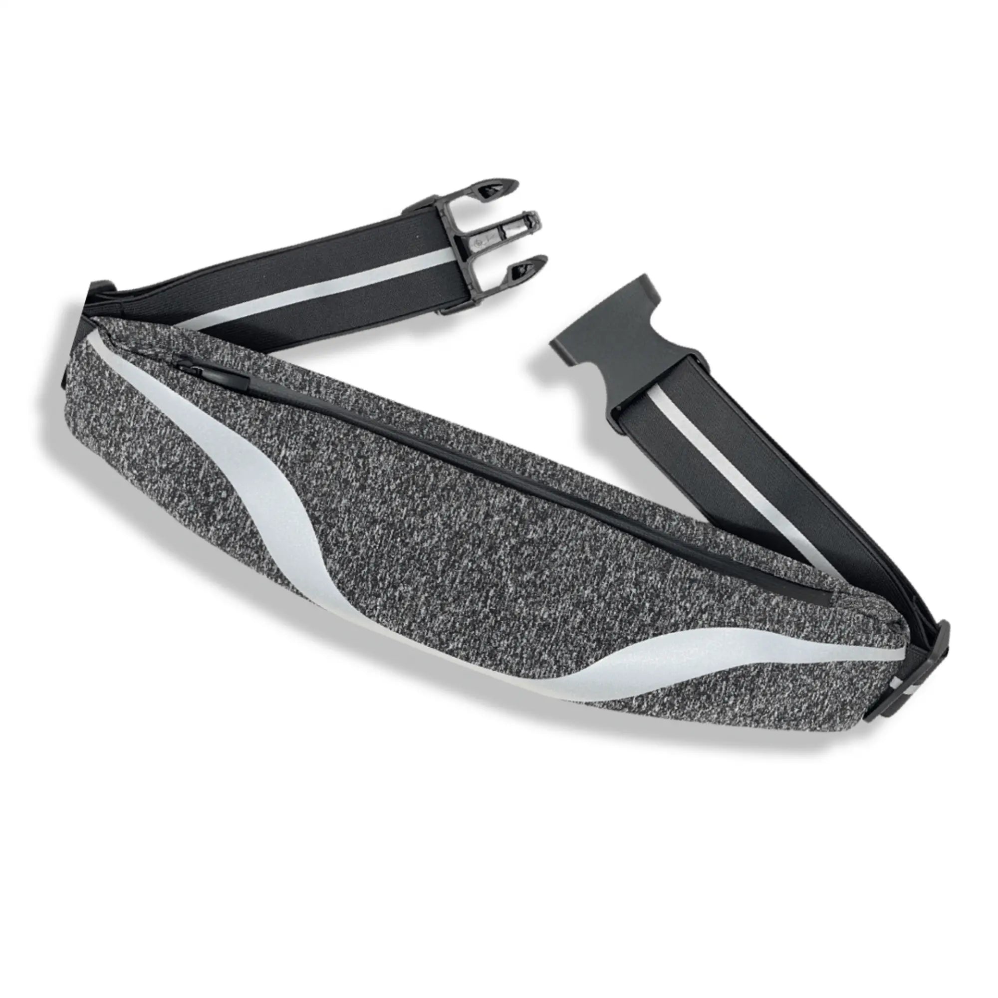 Water-Resistant Sport Waist Pack Running Belt with Reflective Strip Black Lavender