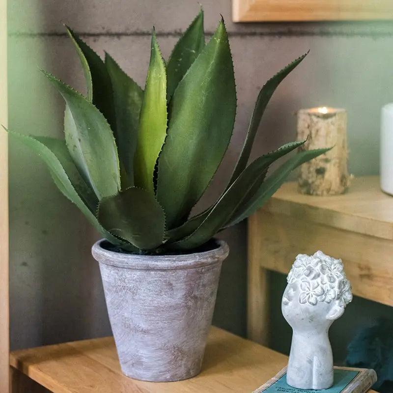 Artificial Faux Large Potted Agave Plant 22.8" Sangria Uranus