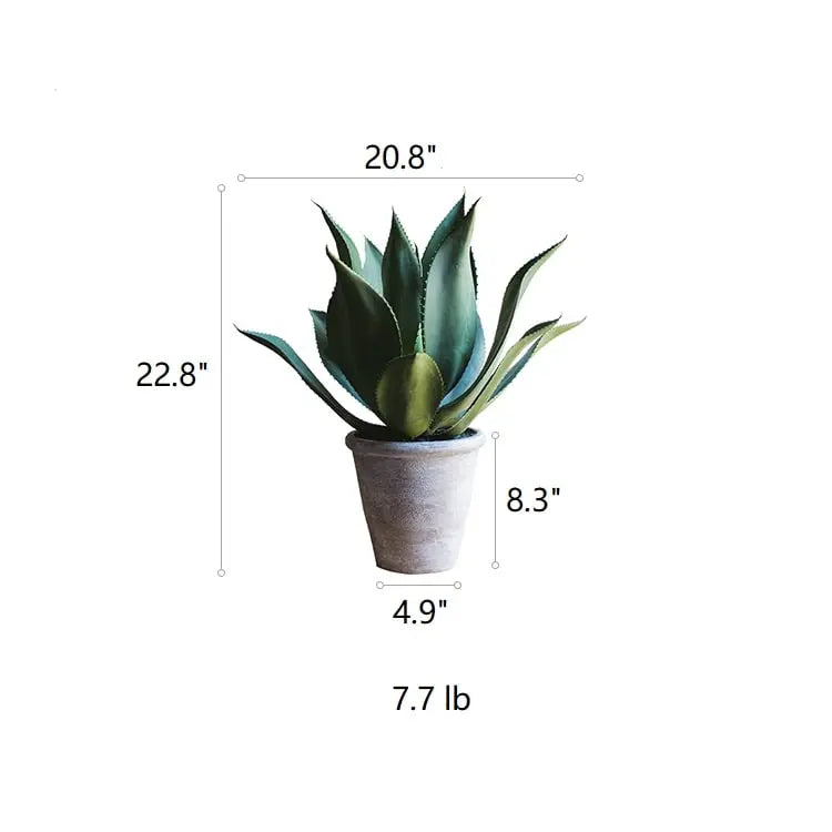 Artificial Faux Large Potted Agave Plant 22.8" Sangria Uranus