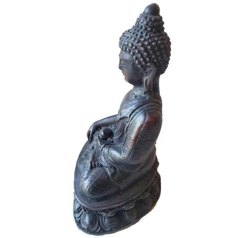 Little Buddha Resin Statue Silver Hestia