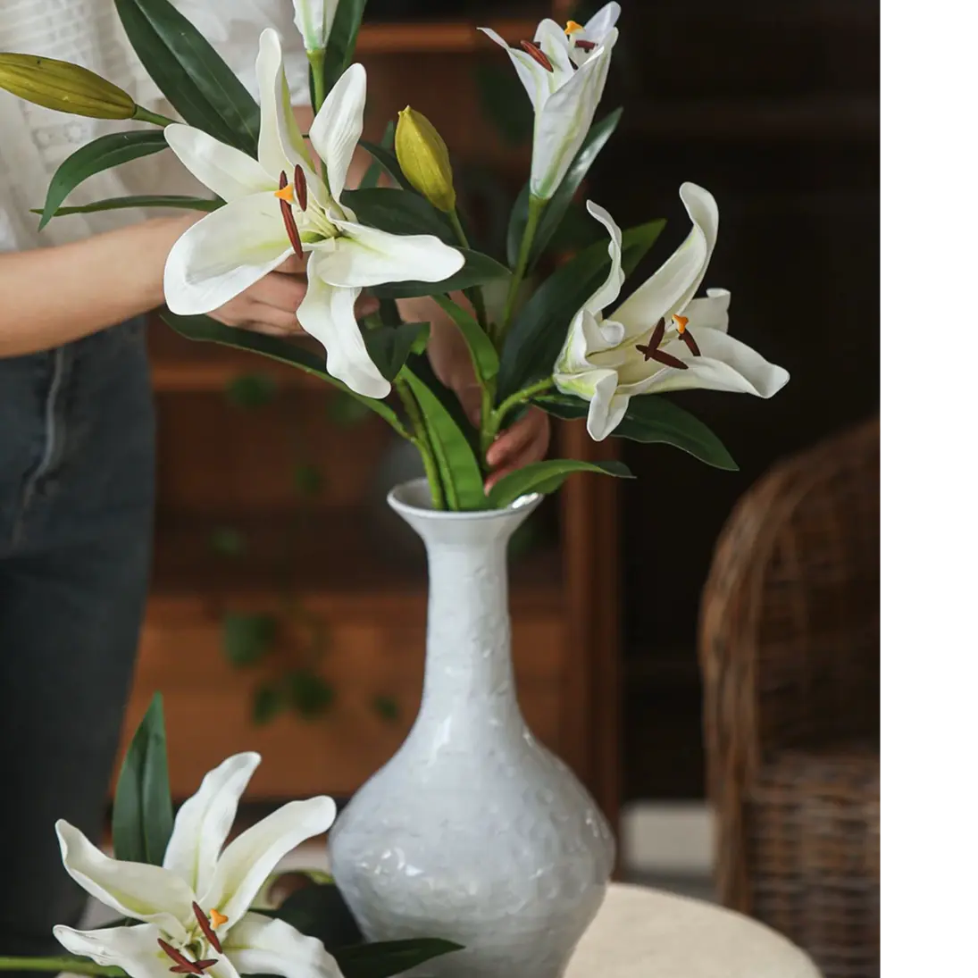 Artificial Real Touch Lily Stem 30" Tall Sangria Uranus