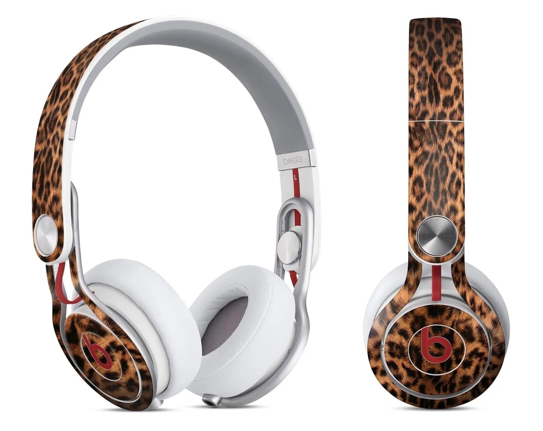 Mirrored Leopard Hide - Full Body Skin Decal Wrap Kit for Beats by Dre Blue Leto
