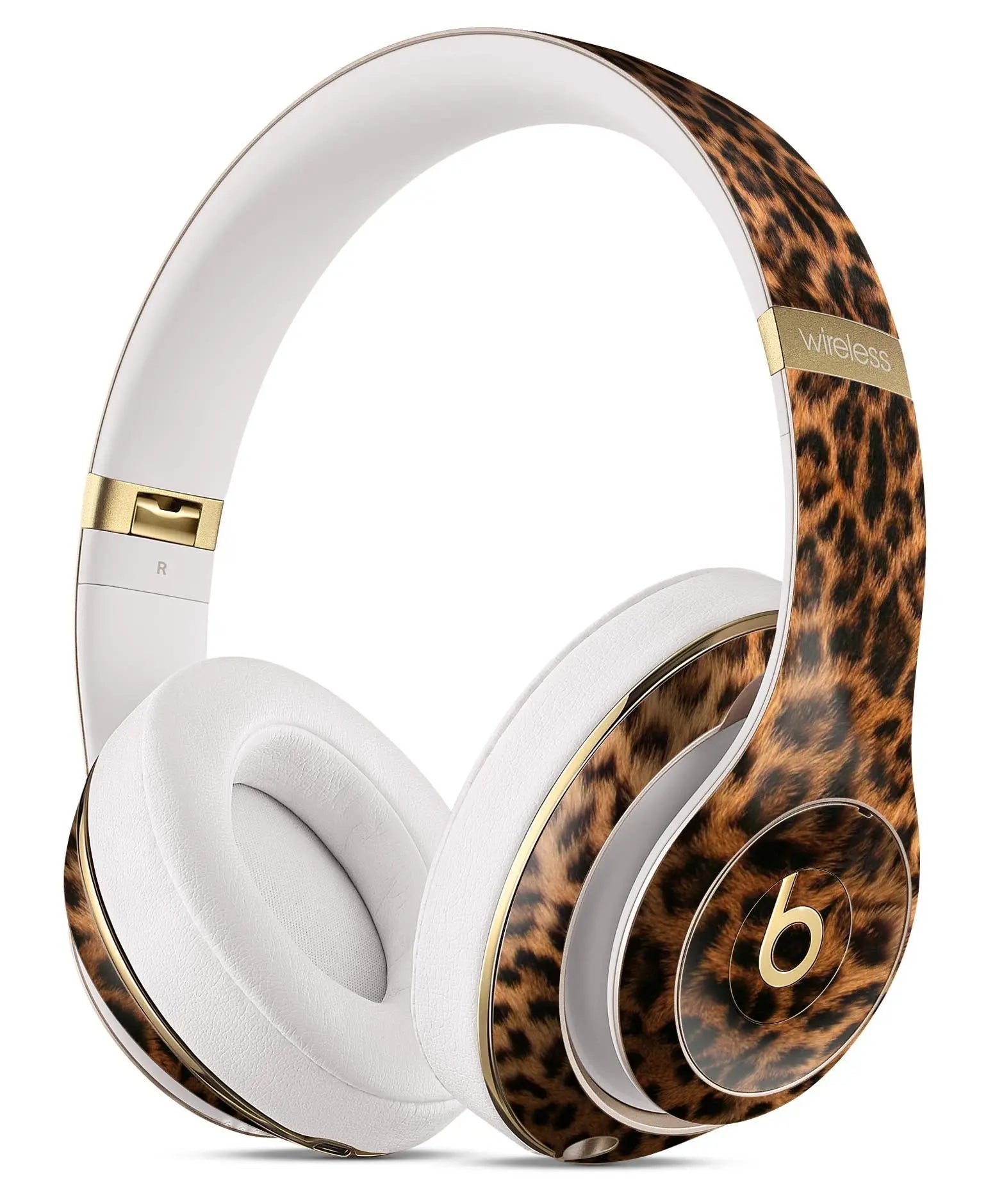 Mirrored Leopard Hide - Full Body Skin Decal Wrap Kit for Beats by Dre Blue Leto