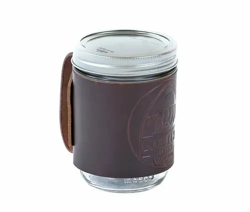 Leather Mason Jar Coozie Olive Iolaus