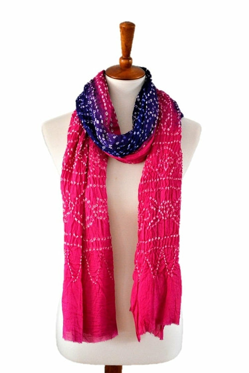 OMSutra Tie-dye designer fashion Silk Scarves Alabaster