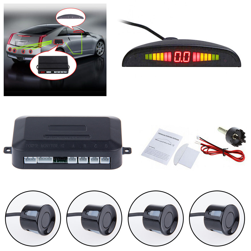 Universal Car LED Parking Sensor 4 Sensors system Teal Simba
