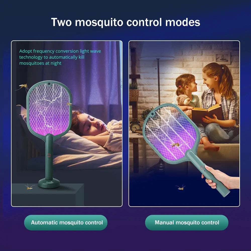 Smart Electric Insect Racket Swatter Zapper 3000V USB Rechargeable Maroon Asteria