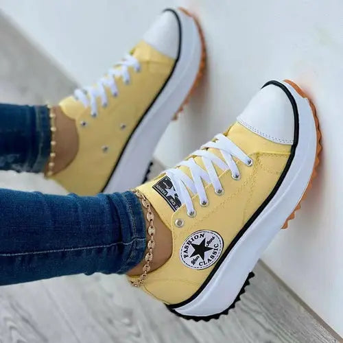 Flat Lace-Up Sneakers Pattern Canvas Casual Women Sport Shoes Silver Juneberry