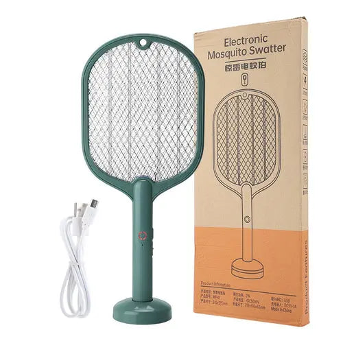 Smart Electric Insect Racket Swatter Zapper 3000V USB Rechargeable Maroon Asteria
