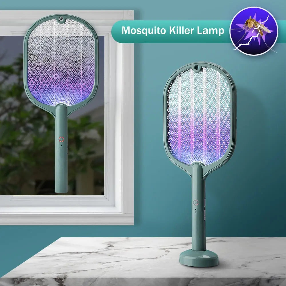 Smart Electric Insect Racket Swatter Zapper 3000V USB Rechargeable Maroon Asteria