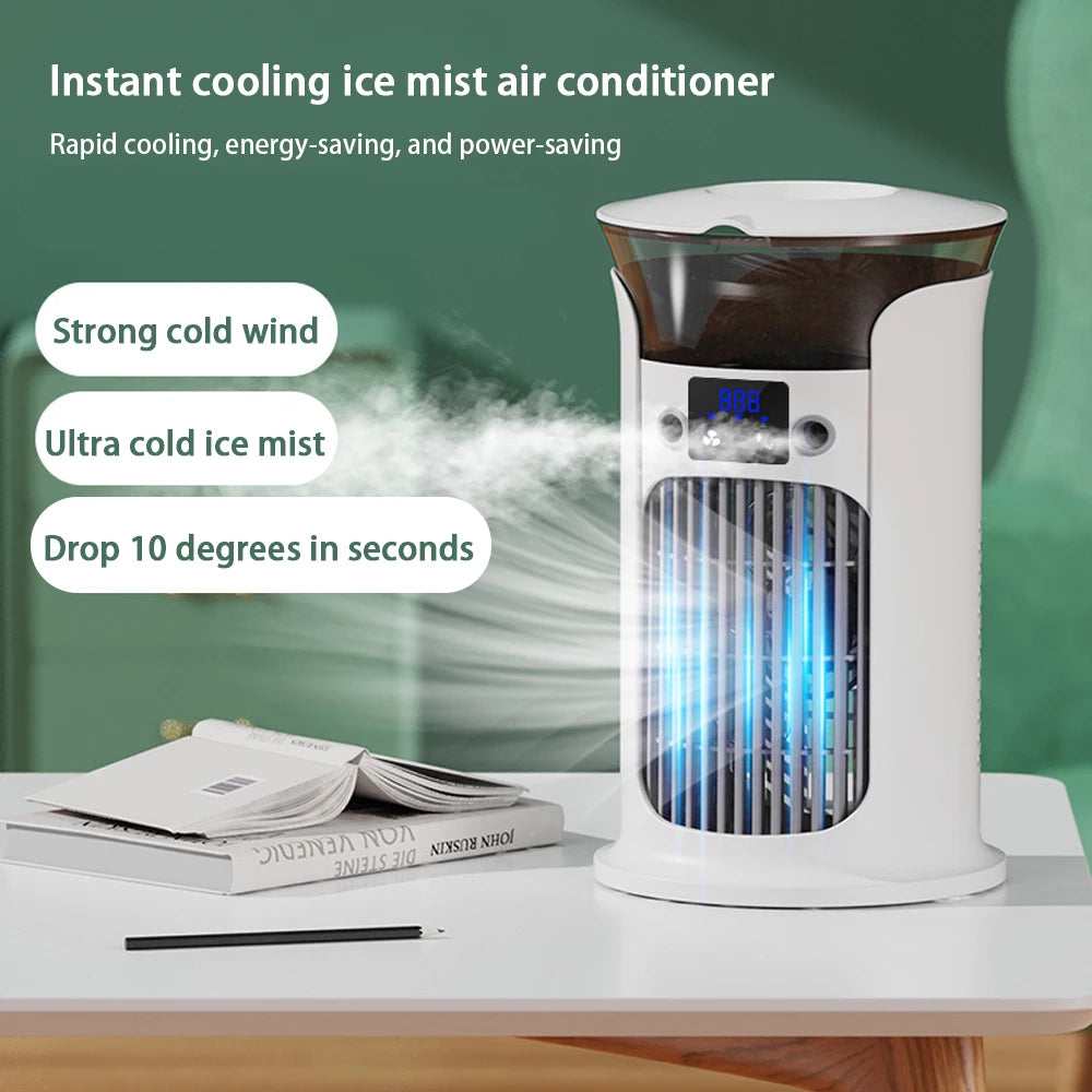 Portable Rechargeable Quiet Cool Air Fan with Humidifier Desktop Air Maroon Asteria