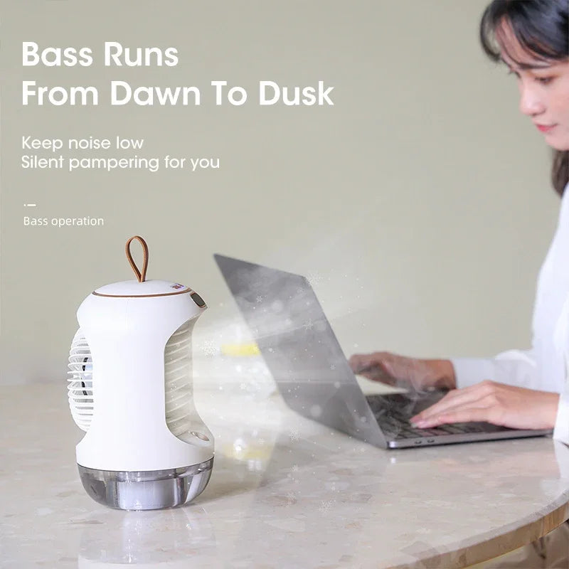 Portable Electric Fan Desktop Fan With Air Humidifier Air Conditioner Maroon Asteria