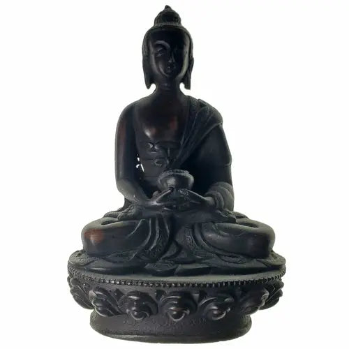 Little Buddha Resin Statue Silver Hestia