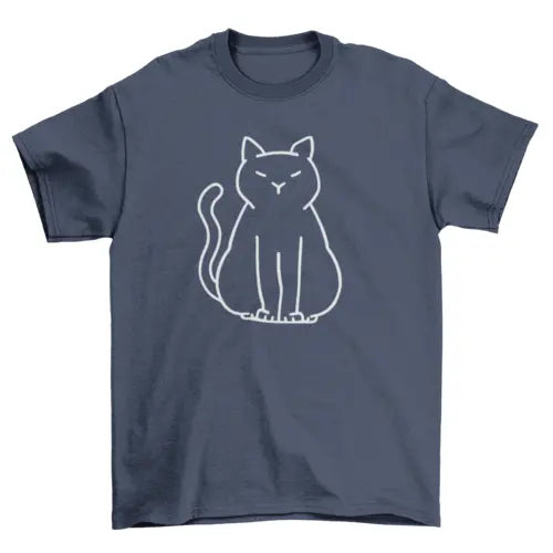 Minimalist cat t-shirt Turquoise Theseus