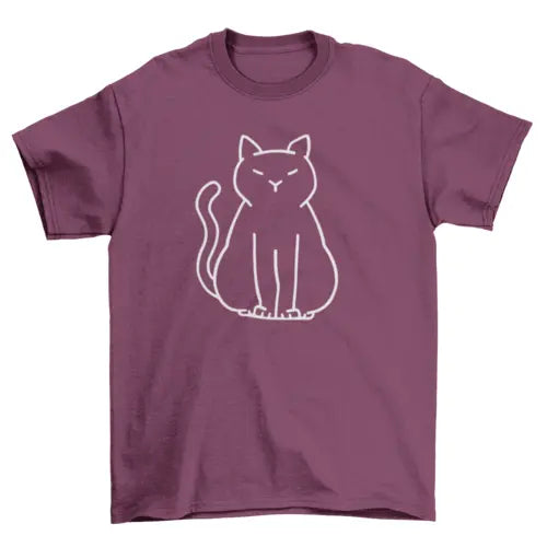 Minimalist cat t-shirt Turquoise Theseus