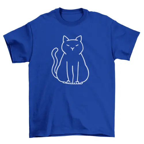 Minimalist cat t-shirt Turquoise Theseus