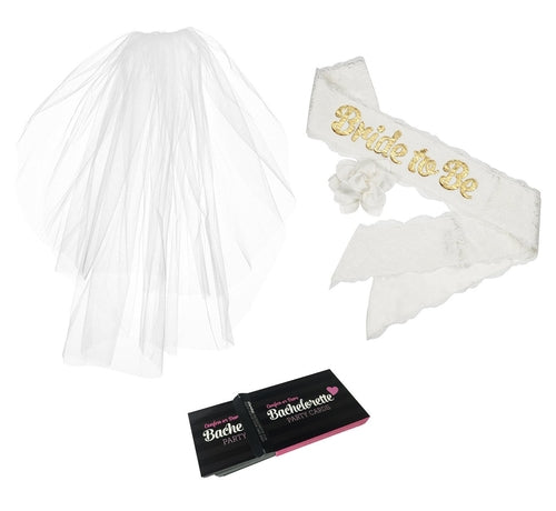 "Bride To Be" White Lace & Satin Bachelorette Fuchsia Hephaestus