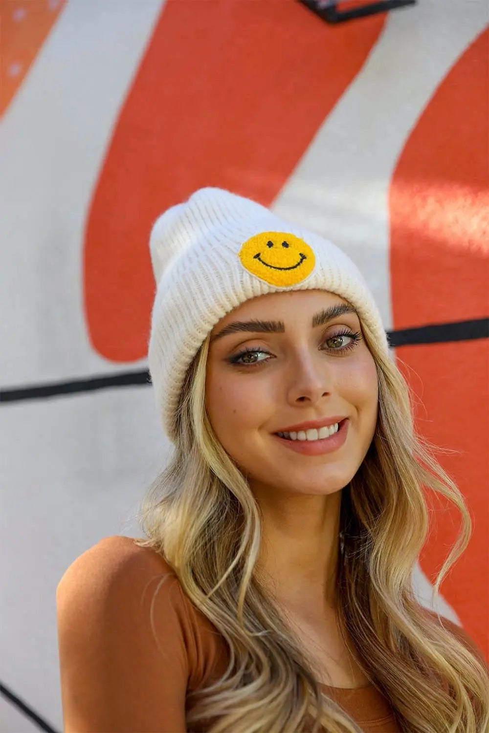 Smiley Face Ribbed Beanie 🙂 Periwinkle Aether
