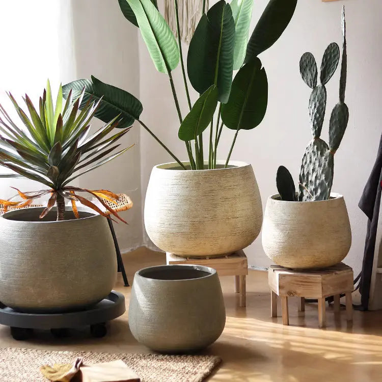 Rustic Globe Cement Planter Sangria Uranus