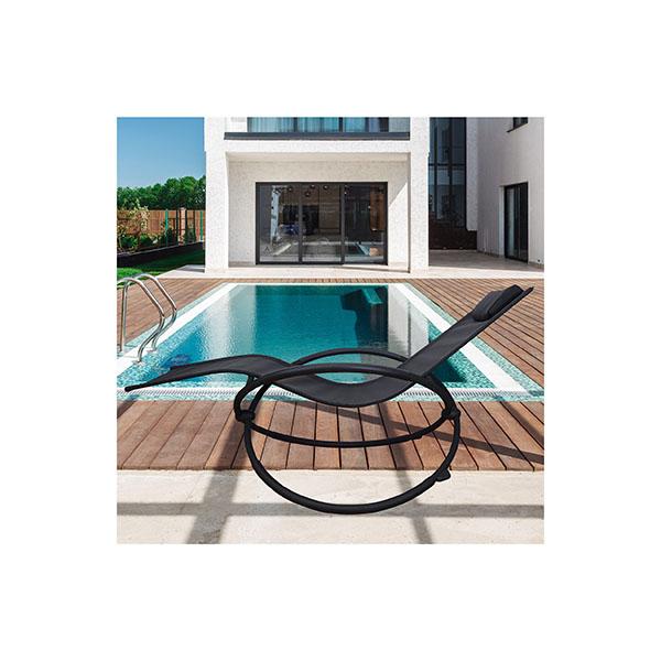 Zero Gravity Rocking Chair Portable Foldable Recliner Black Amethyst Hera