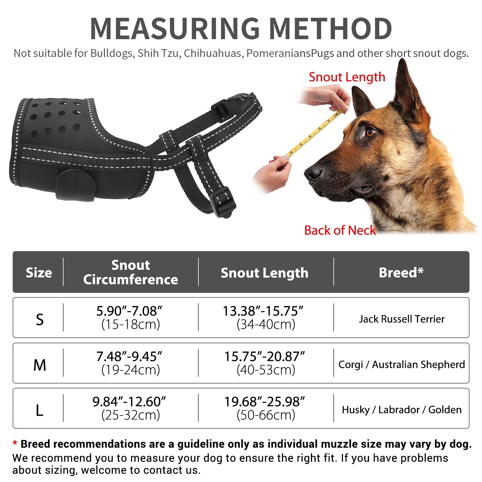 Dog Muzzle, Soft Leather Muzzle anti Biting Barking Chewing, Breathable Puppy No Bark Muzzle, Black