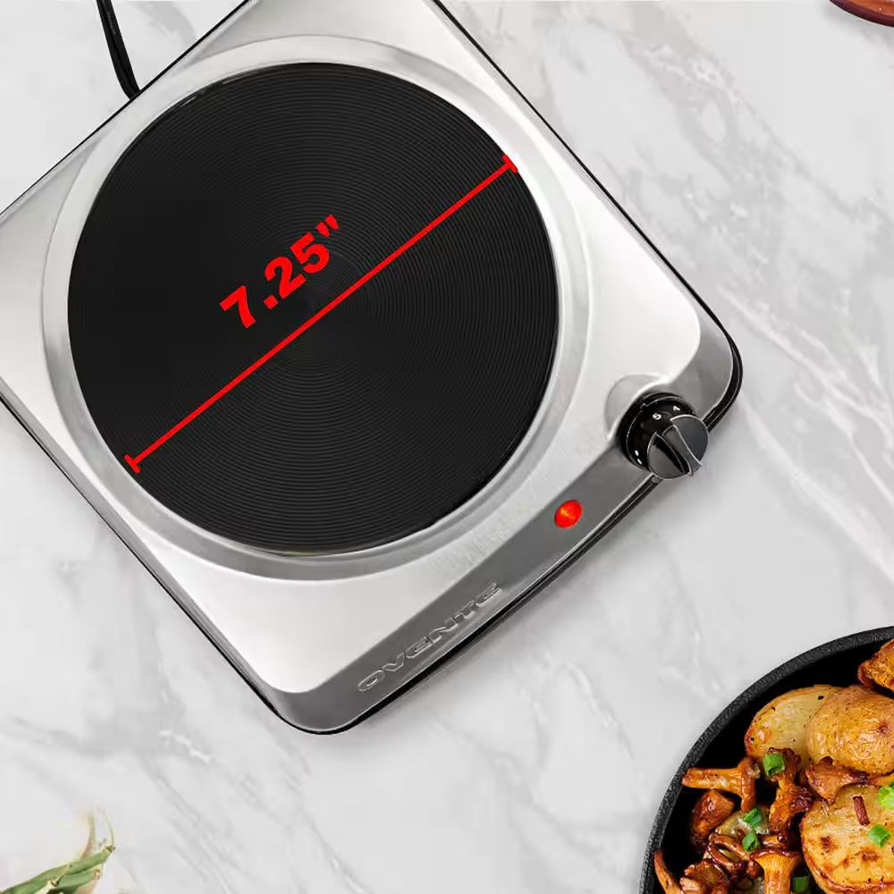 Single Burner 7.25 In. Silver Hot Plate