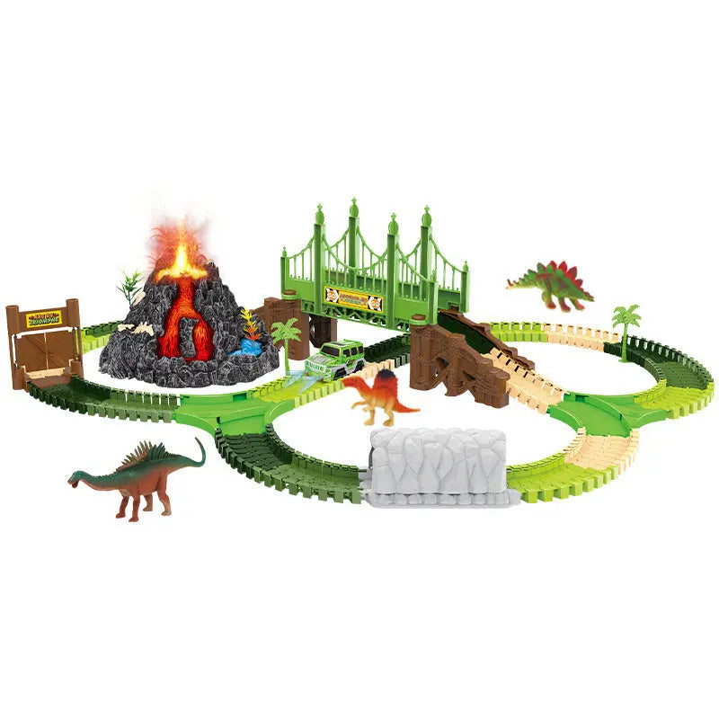 Dinosaur Track Assembly Toy Simulation Dinosaur Volcano Crimson Medea