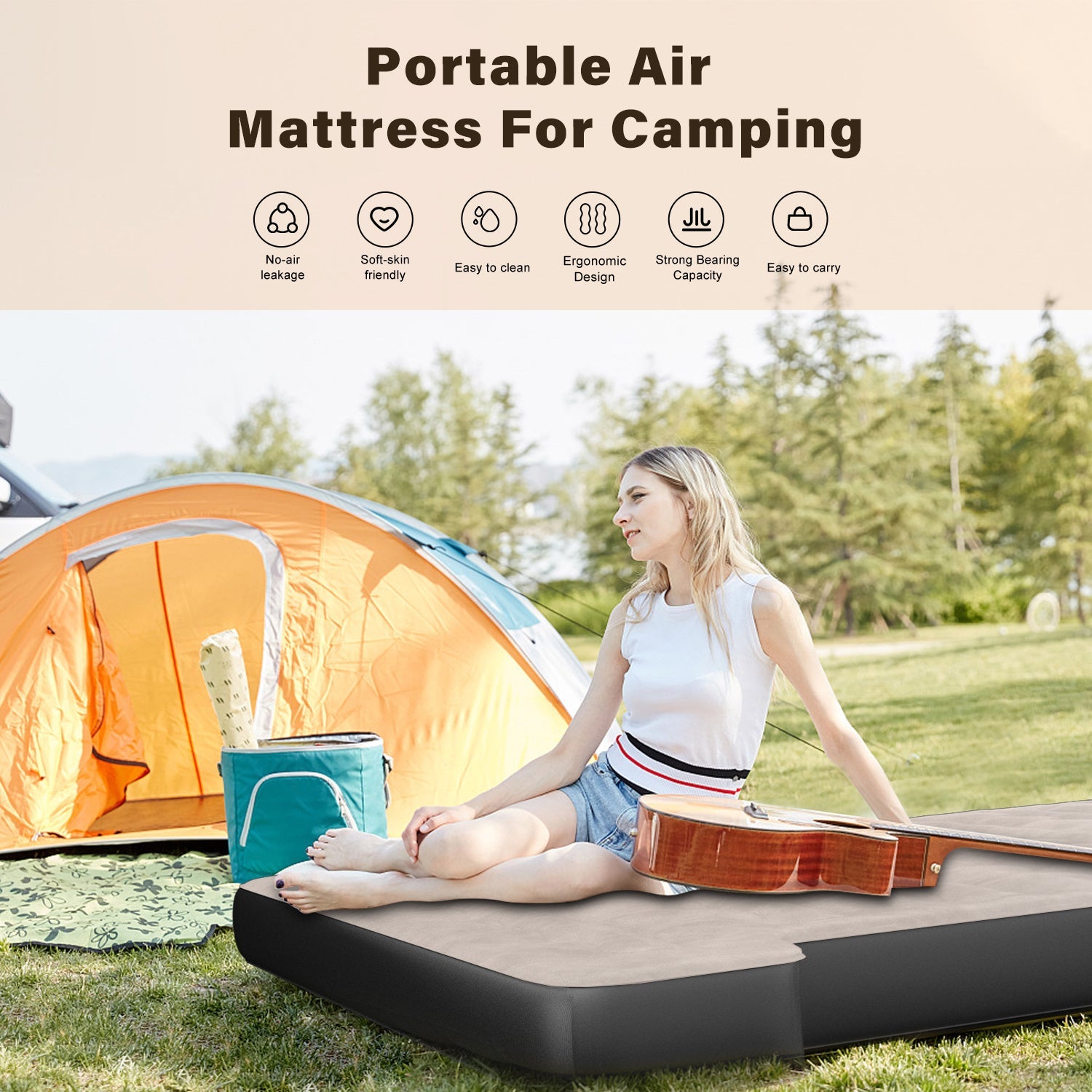 Truck Bed Air Mattress Inflatable Air Mattress For 5.5-5.8ft Short Truck Pickup Air Mattress For Camping Outdoor Bed Mattress For Travel Quick Inflation Mattress With Carry Bag Pink Lucy