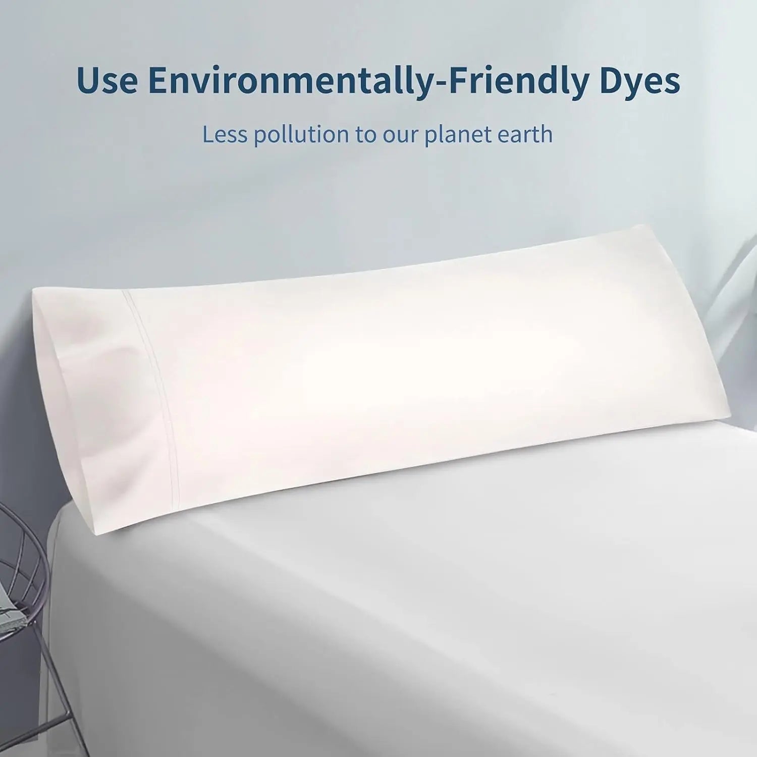 Body Pillow Case 20X54, Soft Silky Cooling Body Pillow Cover with Envelope Closure, Breathable Cooling Pillow Case 1 Pack, White