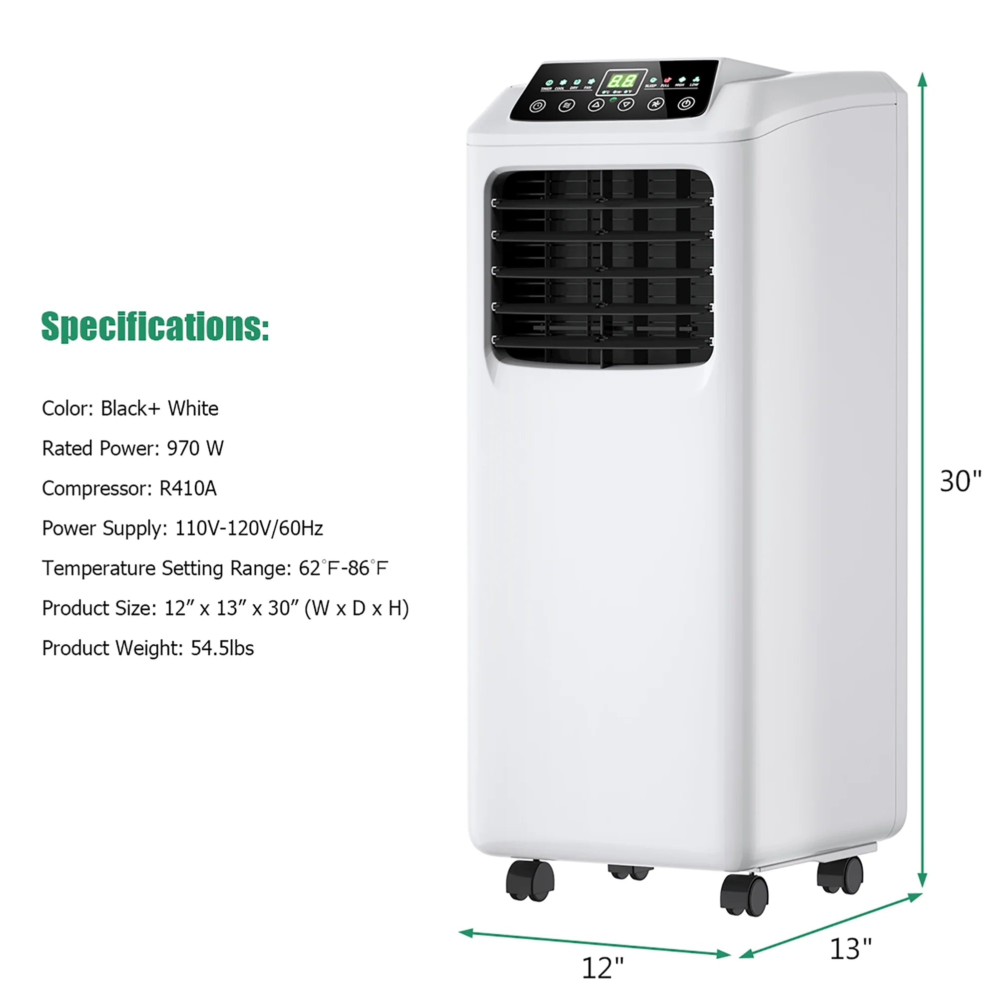 5500 BTU (9000 BTU ASHRAE) 3-In-1 Portable Air Conditioner W/Built-In Dehumidifier and Window Kit