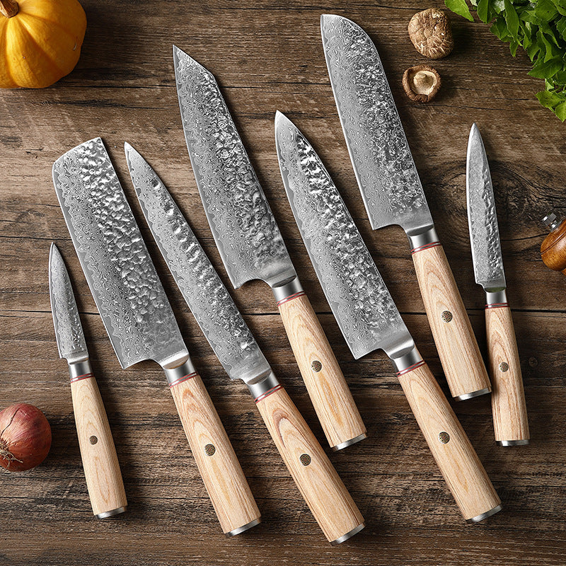 Damascus Steel Hand Kitchen Knife Pink Lucy