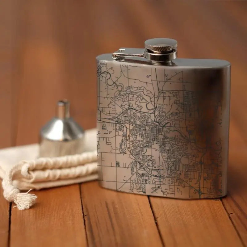 Ann Arbor - Michigan Map Hip Flask Cyan Castor