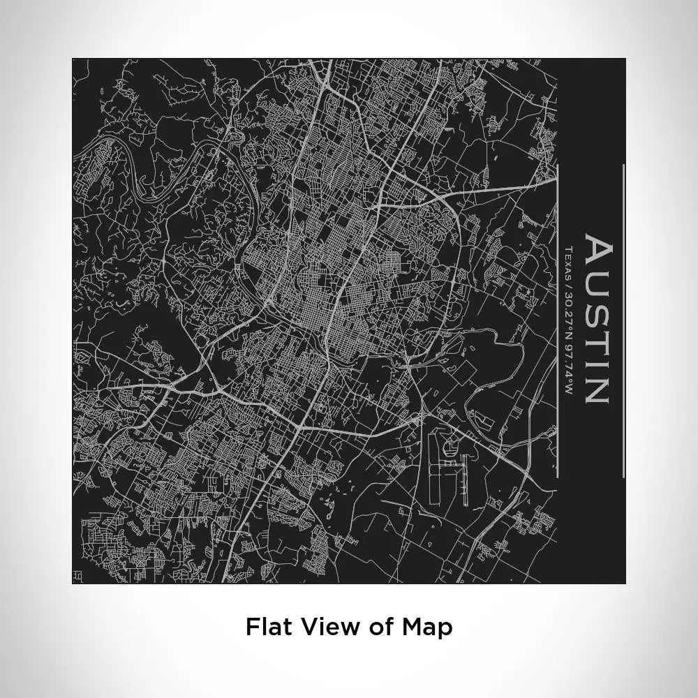 Austin - Texas Map Tumbler in Matte Black Cyan Castor