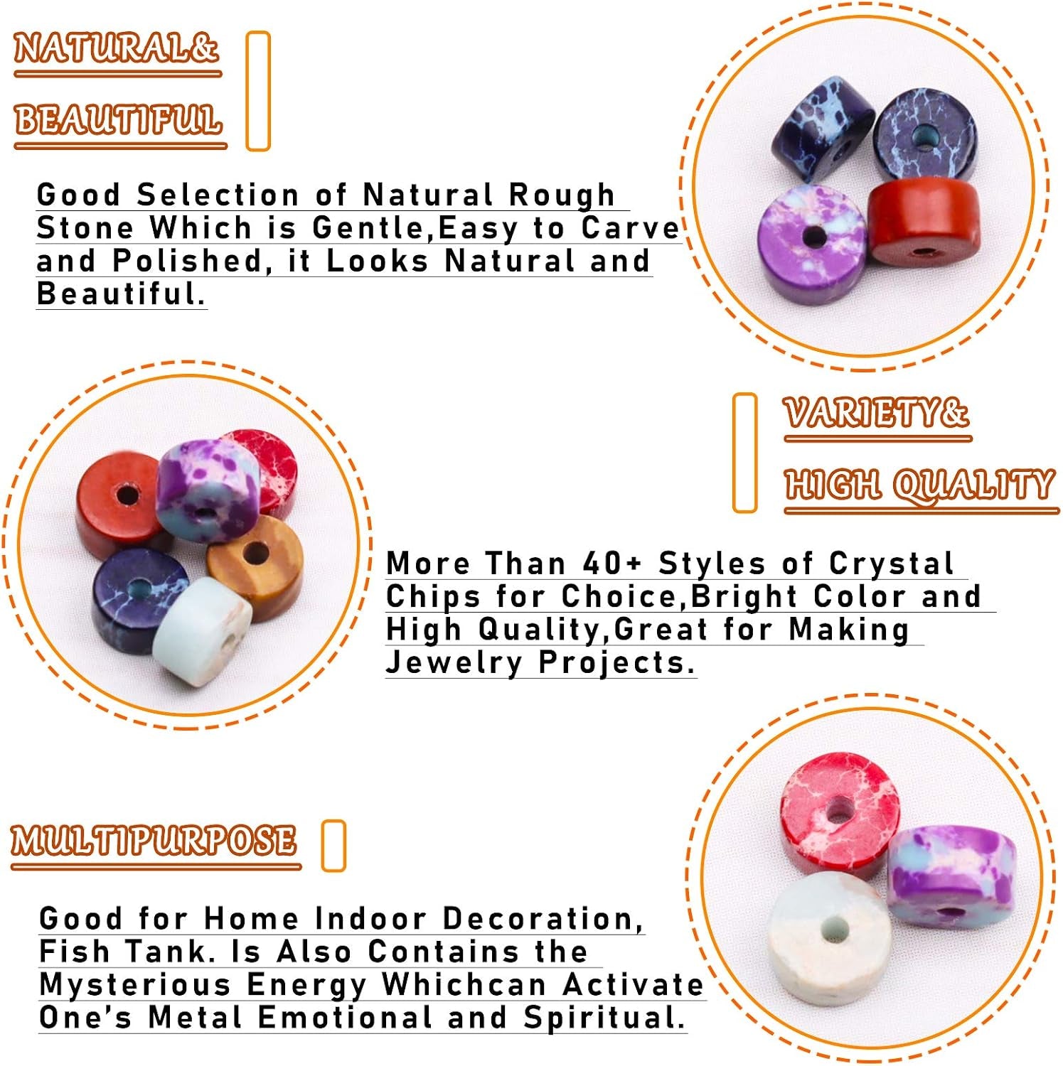 Natural Stone Heishi Beads for Necklace Making, 4 Mm X 2 Mm Small Flat round Stone Loose Heishi Disc Gemstone Beads for Jewelry Making Craft Bracelet Earrings Necklace - Black Imperial Jasper