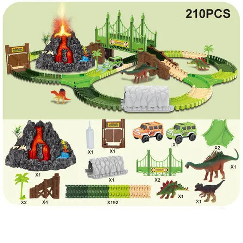 Dinosaur Track Assembly Toy Simulation Dinosaur Volcano Crimson Medea
