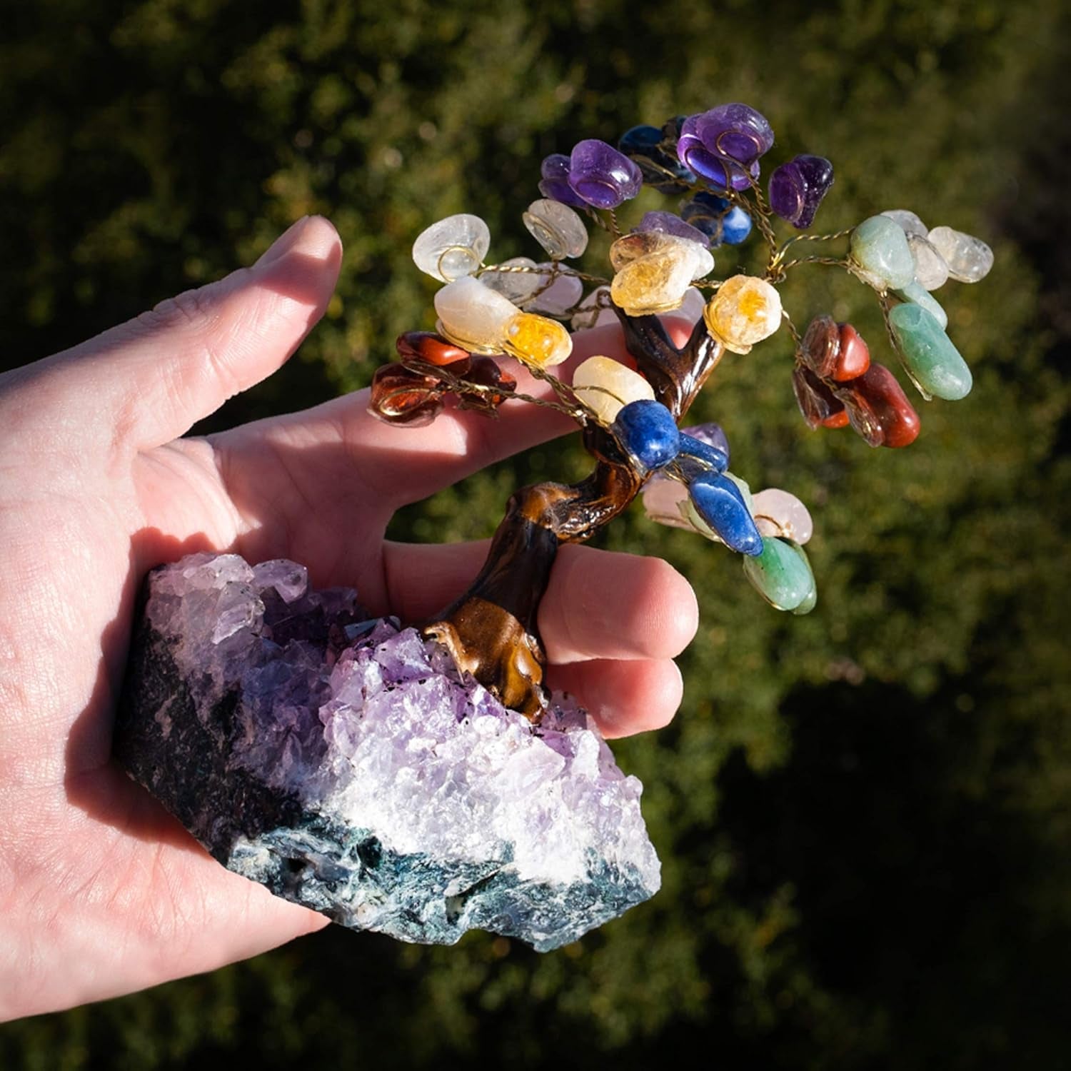 Crystal Tree - Amethyst Healing Chakra Tree of Life - Energy & Feng Shui Amethyst Tree - Crystal Decoration - Directly Sourced from Best Local Quality Control Team - 6" 1.2 Lbs (Tree Chakra)