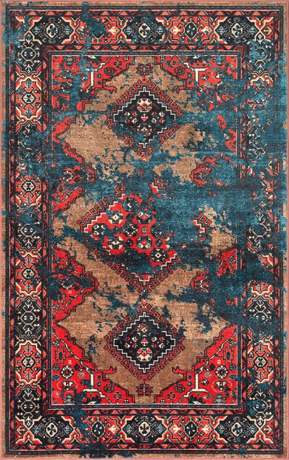 Distressed Tribal Lavonna Accent Rug, 3X5, Multi