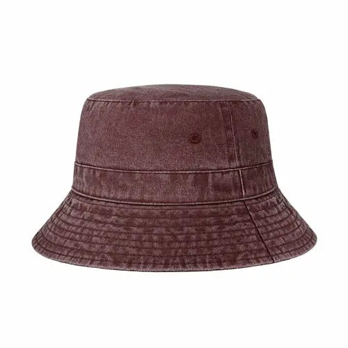 Classic Washed Cotton Bucket Hat Crimson Hector
