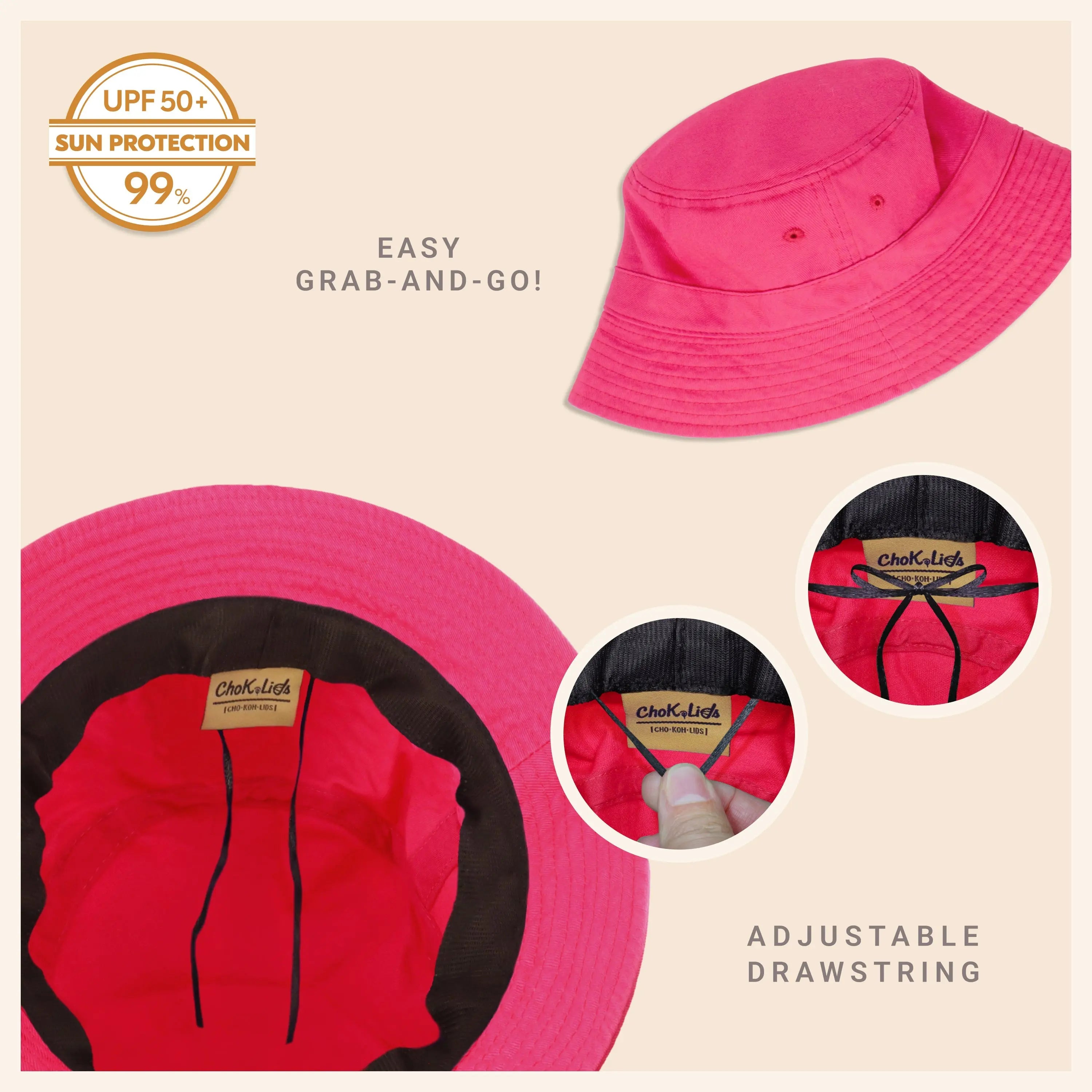 Classic Washed Cotton Bucket Hat Crimson Hector