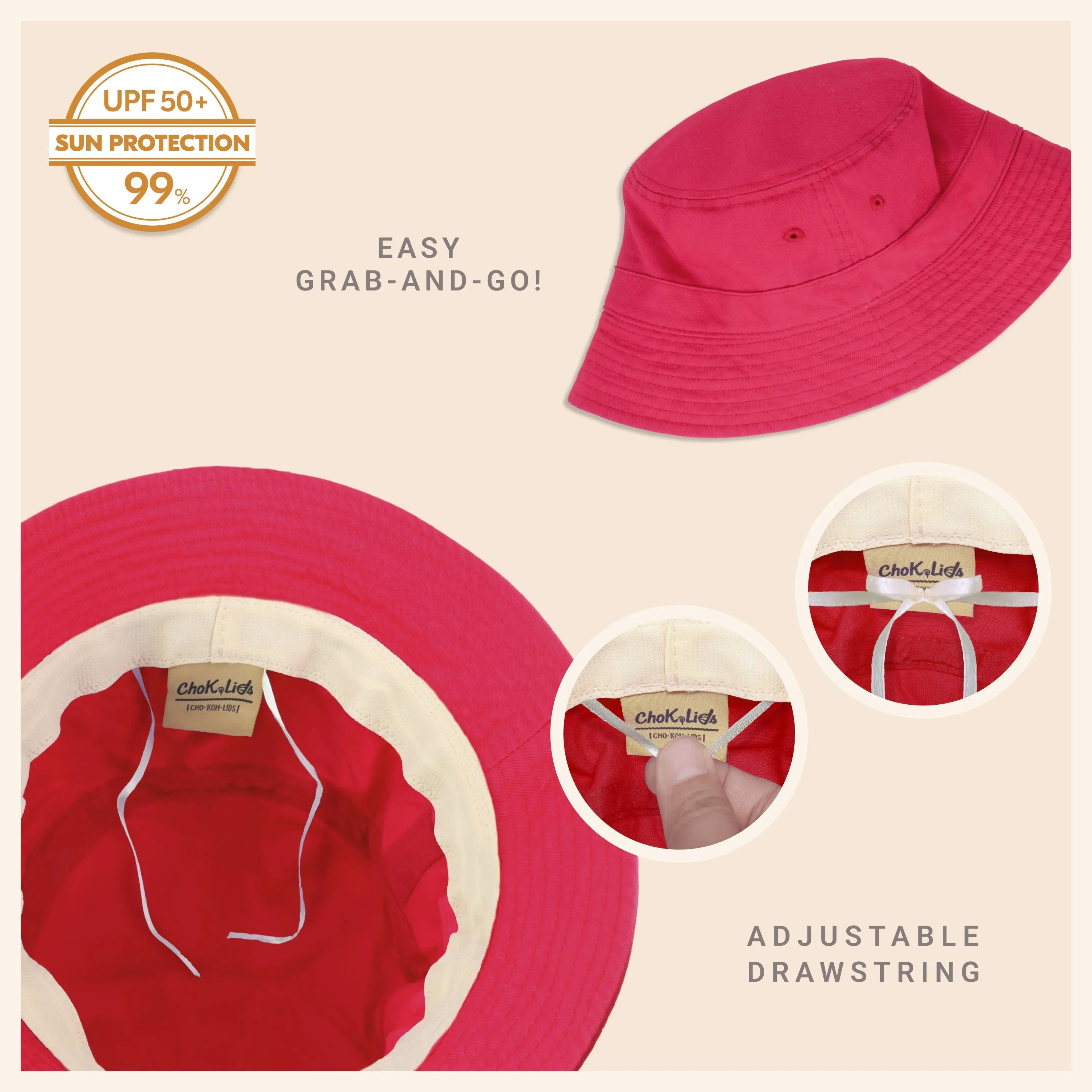 Classic Washed Cotton Bucket Hat Crimson Hector