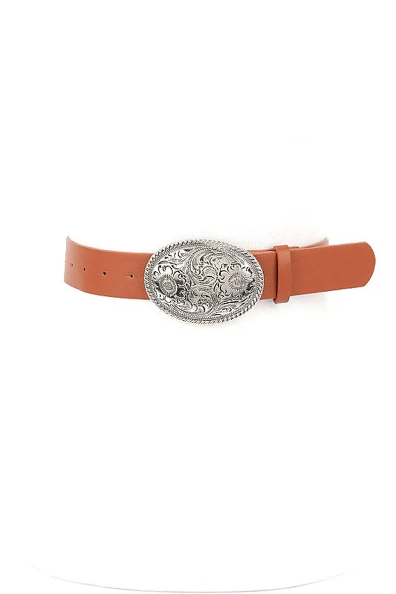 Engraved Western Buckle Fashion Belt